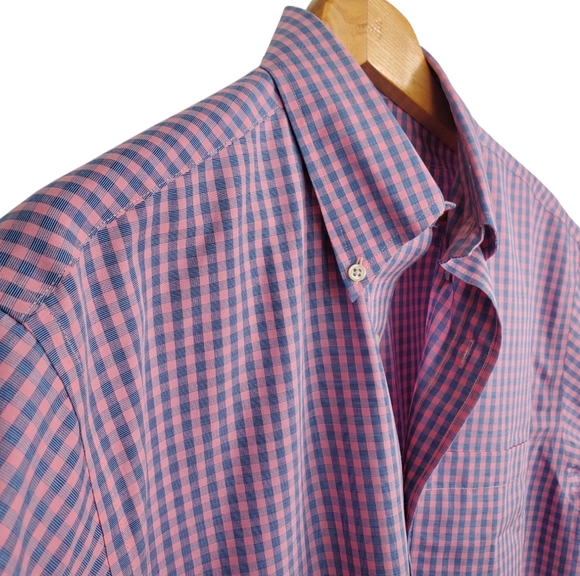 Brooks Brothers Men's Pink & Blue Gingham Shirt. MED - Picture 2 of 8
